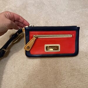Spartina 449 Wristlet Wallet Purse Red Navy Gold Rare NWT